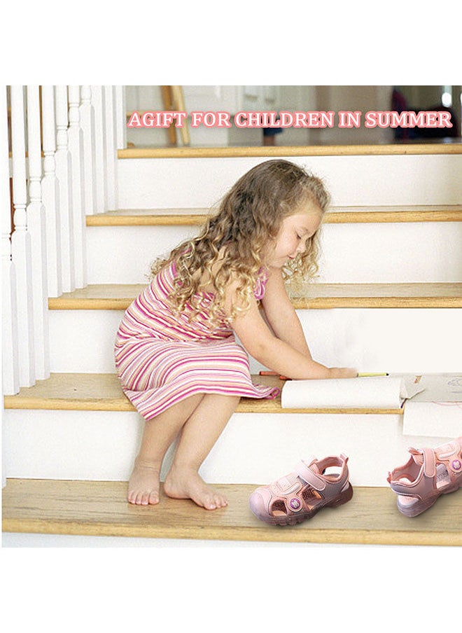 roaiss Children's Closed-Toe Sandals Soft Soles With Lights for Toddlers to Learn Walking Shoes Kick-Proof Beach Sandals  - Image 2