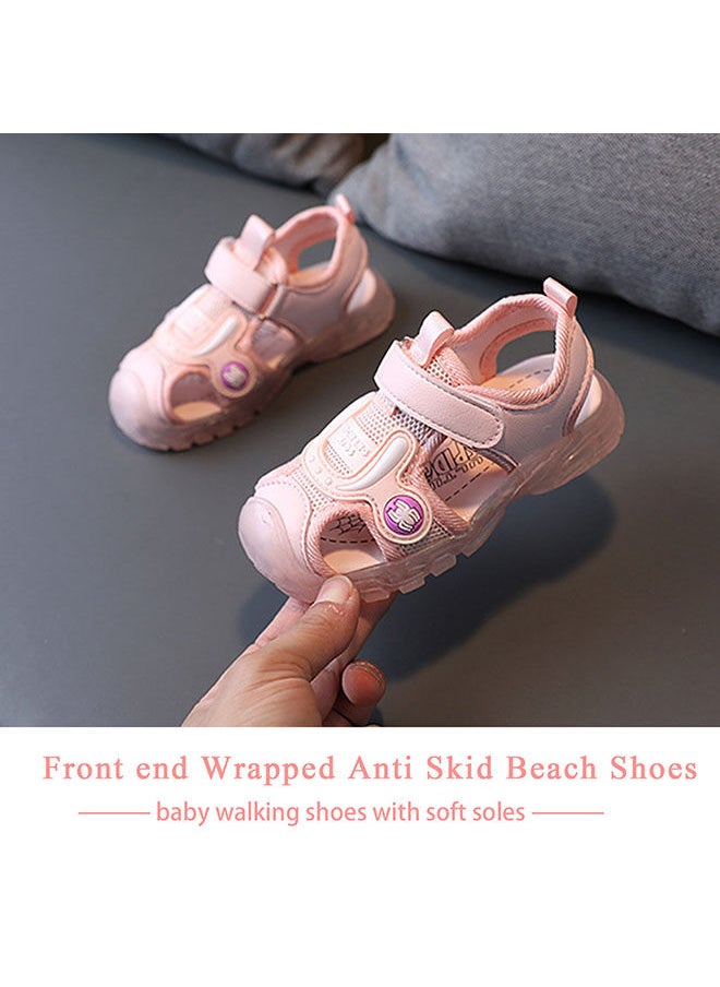 roaiss Children's Closed-Toe Sandals Soft Soles With Lights for Toddlers to Learn Walking Shoes Kick-Proof Beach Sandals  - Image 3