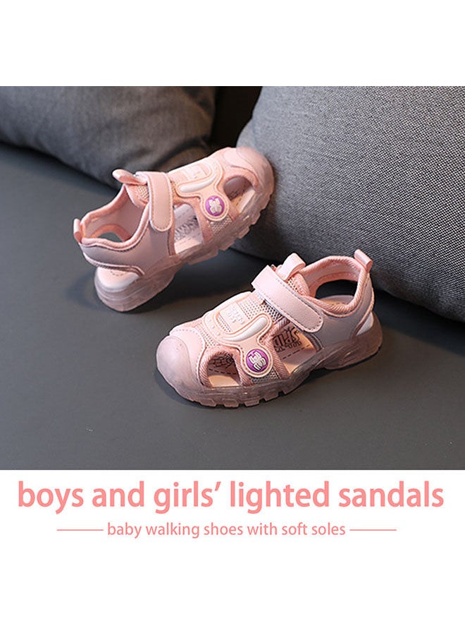 roaiss Children's Closed-Toe Sandals Soft Soles With Lights for Toddlers to Learn Walking Shoes Kick-Proof Beach Sandals  - Image 4