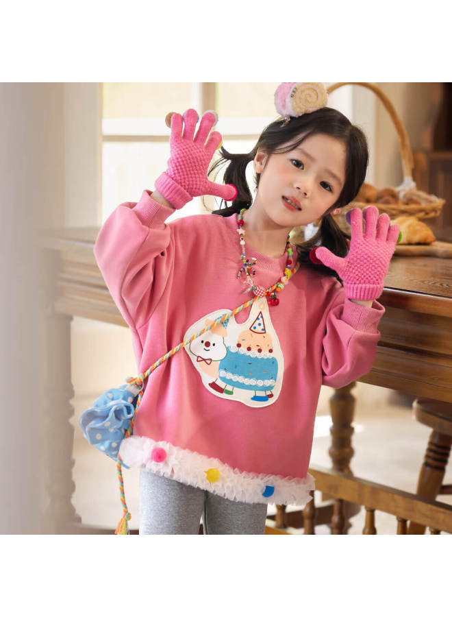 Luson Sweet Honey Little O Baby Kids Autumn Dopamine Outfit Girls Vest Set - Image 1