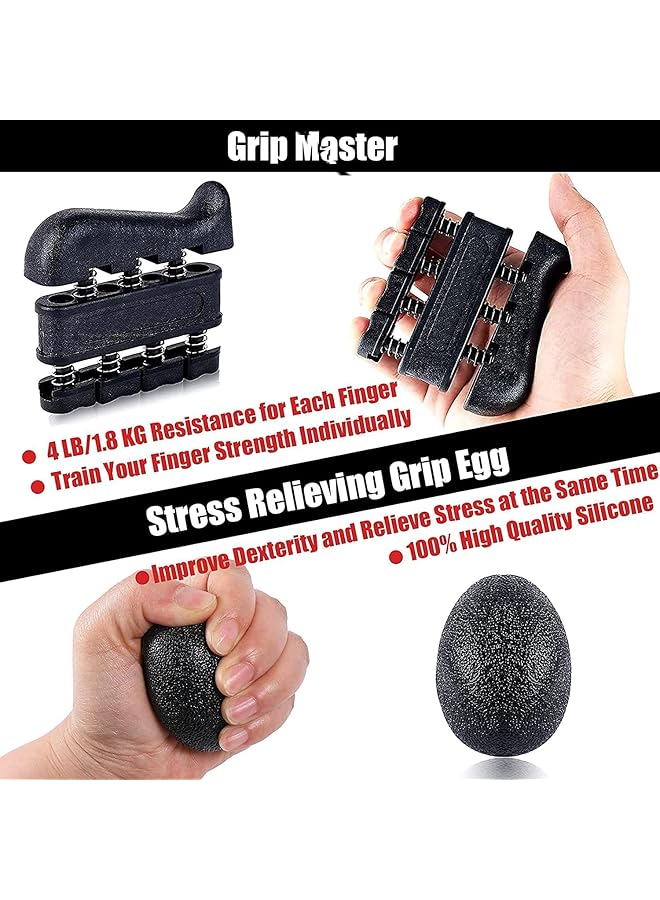 X spring 5 Pack Grip Strength Trainer Kit Hand Grip Strengthener with Counter Adjustable Hand Grip Exerciser Strengthener for Recovery Strength Training Wrist and Forearm Strengthener - Image 4