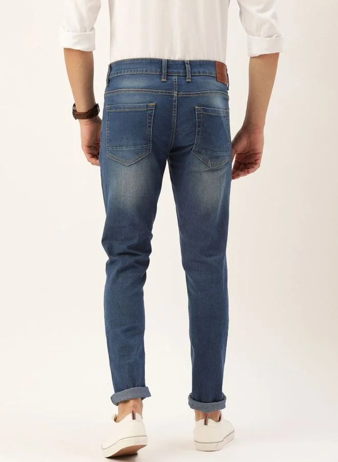 The Indian Garage Co Men Slim Fit Solid Low-Rise Stretchable Jeans