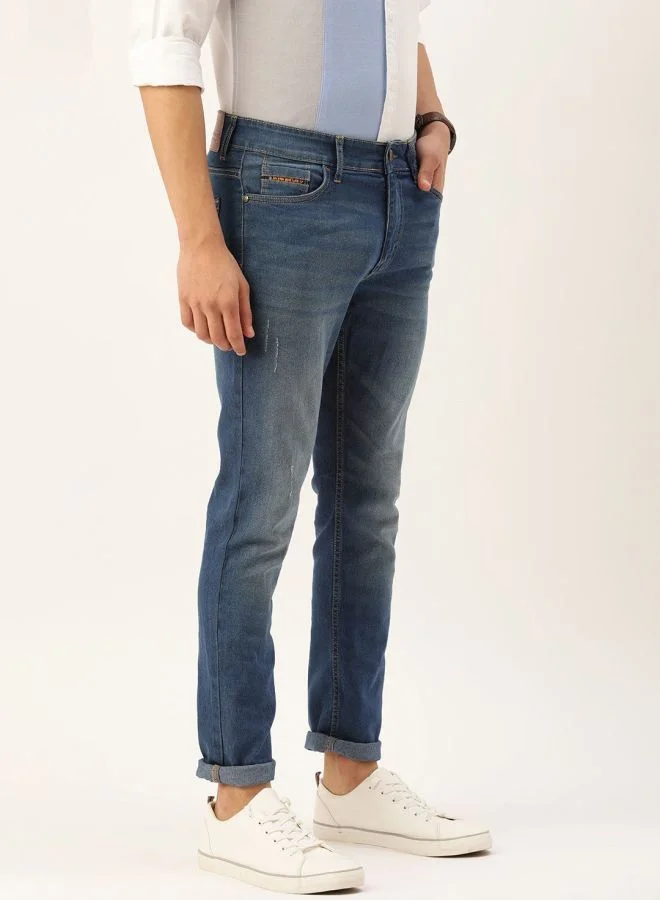 The Indian Garage Co Men Slim Fit Solid Low-Rise Stretchable Jeans