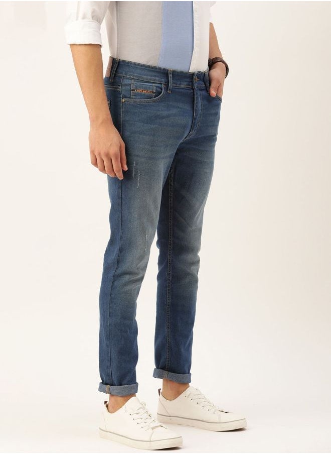 The Indian Garage Co Men Slim Fit Solid Low-Rise Stretchable Jeans  - Image 3