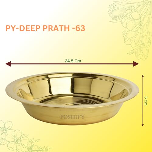 POSHIFY Brass Deep Prath - Traditional Indian Handcrafted Brass Deep Plate for Puja, Spiritual Practices, Home Decor, Festival Celebrations, and Daily Worship Rituals - Image 2