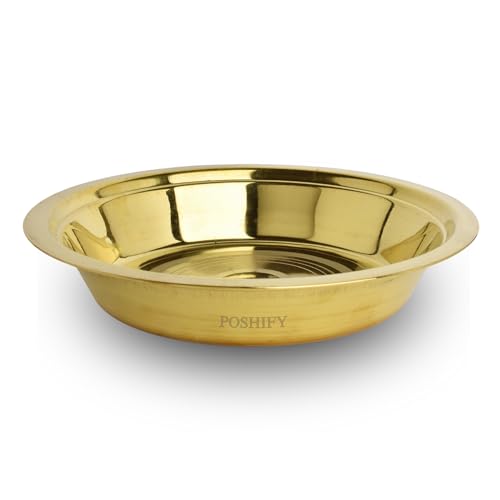 POSHIFY Brass Deep Prath - Traditional Indian Handcrafted Brass Deep Plate for Puja, Spiritual Practices, Home Decor, Festival Celebrations, and Daily Worship Rituals - Image 1