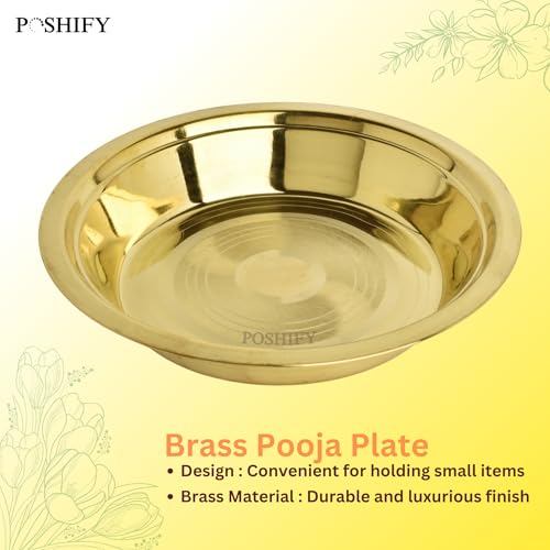 POSHIFY Brass Deep Prath - Traditional Indian Handcrafted Brass Deep Plate for Puja, Spiritual Practices, Home Decor, Festival Celebrations, and Daily Worship Rituals - Image 3
