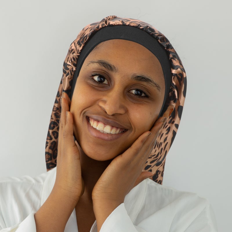 👕 قبعات نوم مريحة ساتان لحماية الشعر الطويل مع رباط مطاطي - Image 4