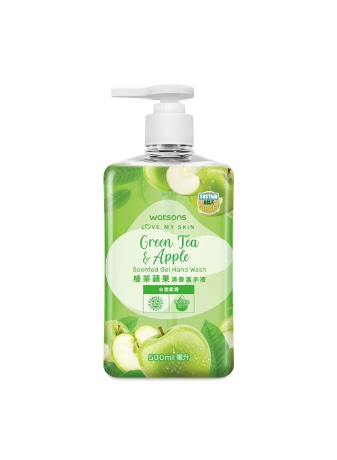 Watsons Green Tea & Apple Scented Gel Hand Wash 500ml - Image 1