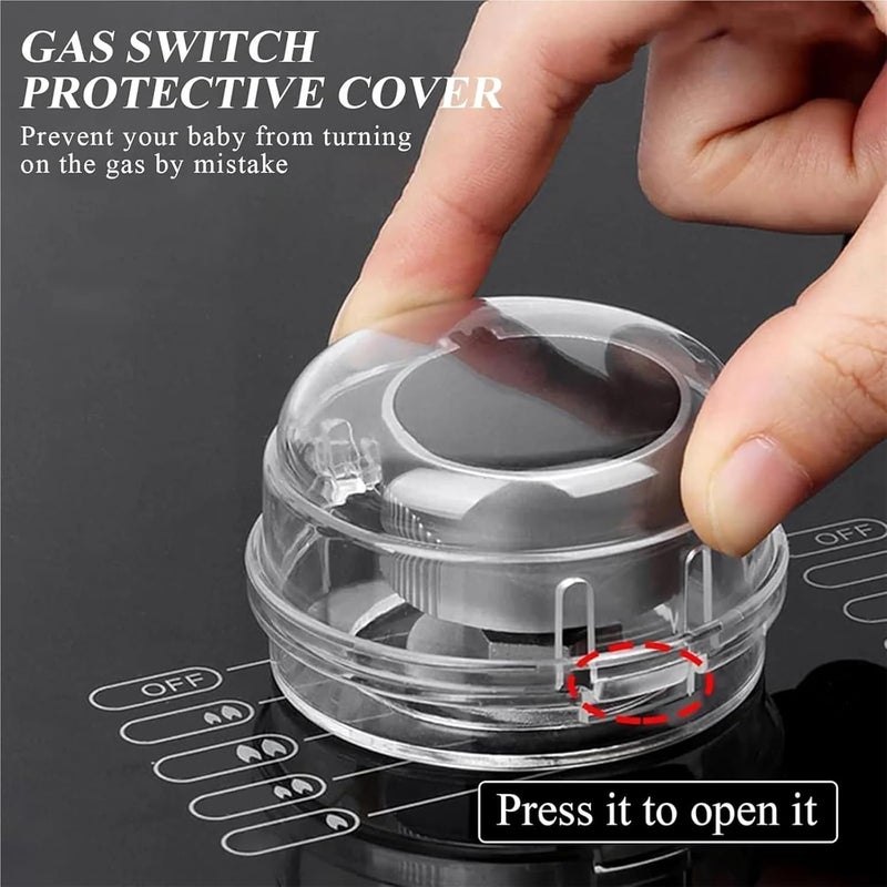 Gas Stove Knob Covers 8-50pcs Stove Knob Cover Clear Black Universal Size Gas Covers Prevent Kids & Pets from Turning on Stoves(Clear,50PCS) - Image 2