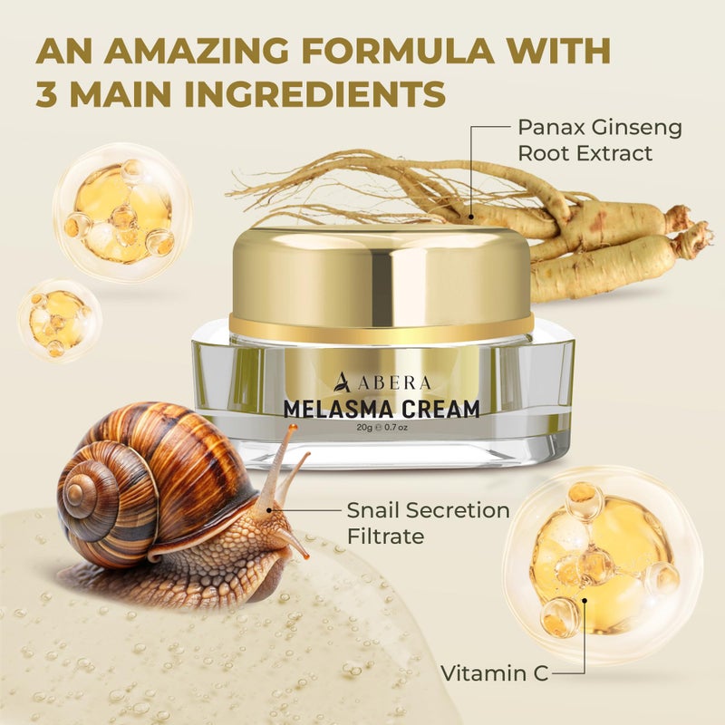 ABERA Melasma Cream, Dark Spot Corrector - Melasma, Freckle, Sun Spot, Age Spot Remover Advanced Formula for Women and Men (0.7 Oz Per Item) - Image 3