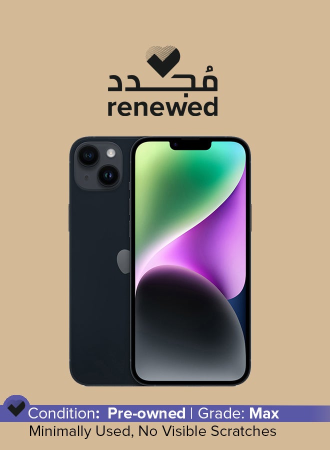 ابل  مجدد - آيفون 14 128 جيجابايت منتصف الليل 5G مع فيس تايم - النسخة الأمريكية (e-SIM فقط) - Image 1