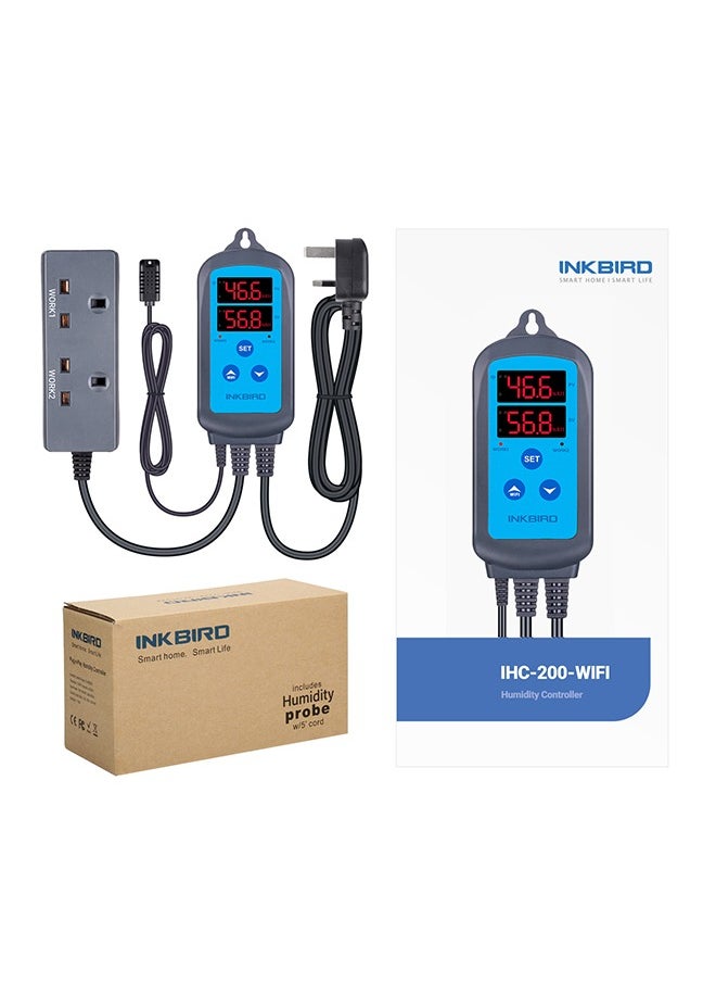 INKBIRD - INKBIRD Digital WiFi Humidity Controller IHC-200-WIFI Dual Outlet Pre-Wired Humidistat Support Humidifier Dehumidifier Fan - Image 1