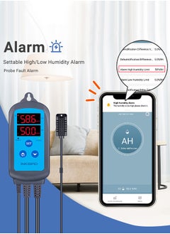 INKBIRD INKBIRD Digital WiFi Humidity Controller IHC-200-WIFI Dual Outlet Pre-Wired Humidistat Support Humidifier Dehumidifier Fan  - Image 4