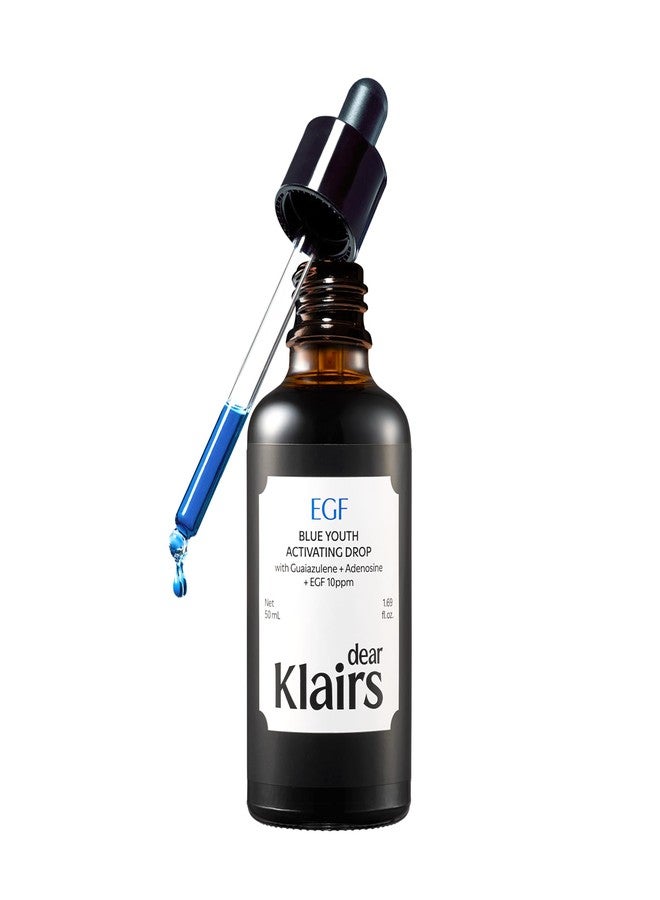 DearKlairs Korean EGF Serum - Blue Youth Activating Drop with EGF & FGF (10ppm Each, Barrier Repair & Post-Blemish Marks, Sensitive Skin-Friendly, Daily Calm & Soothe, 1.69 Fl Oz - Image 1