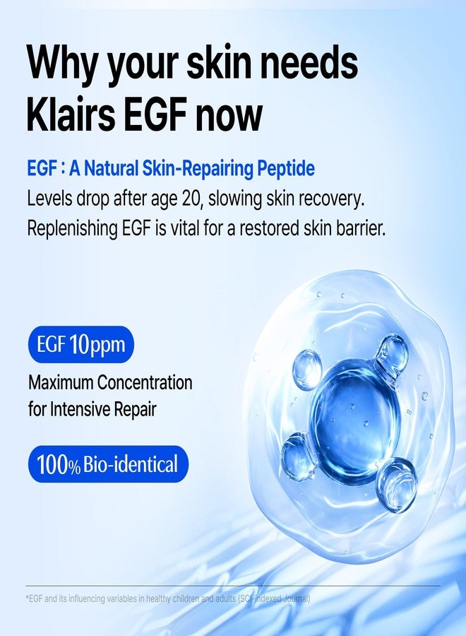 DearKlairs Korean EGF Serum - Blue Youth Activating Drop with EGF & FGF (10ppm Each, Barrier Repair & Post-Blemish Marks, Sensitive Skin-Friendly, Daily Calm & Soothe, 1.69 Fl Oz - Image 3