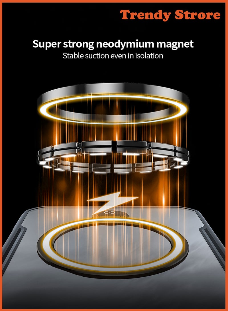 For Honor Magic 7 Pro Case, Rotatable Magnetic Ring Stand, Transparent Anti-Yellowing Mobile Cover, Shockproof Protection Back Cover - Image 4