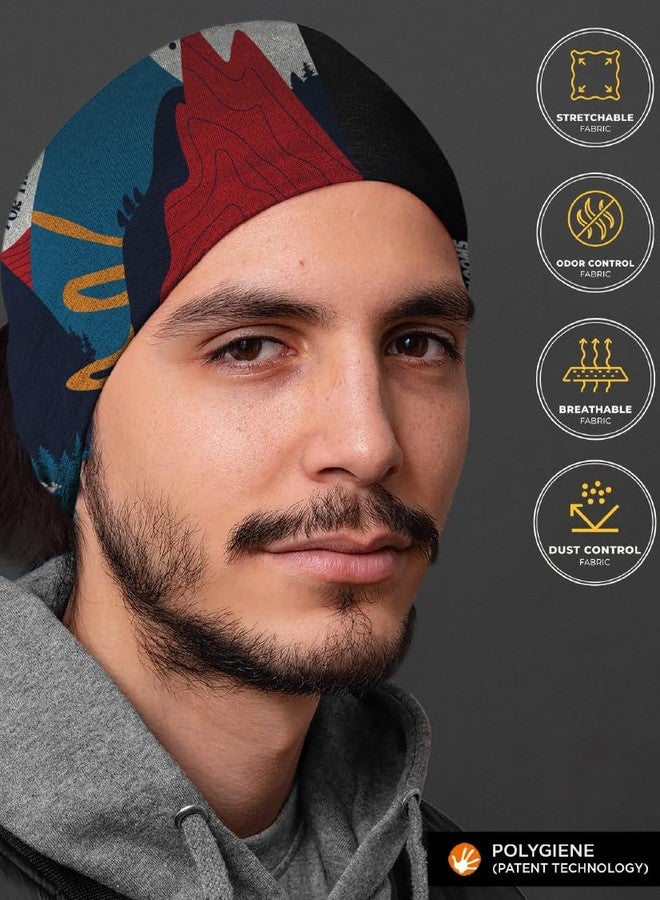 WANDERLOOMS باندانا واندرلومز واندرر سول للرجال، معالجة بتقنية بوليجين، خالية من الروائح | باندانا مضادة للبكتيريا وجيدة التهوية للرجال أثناء ركوب الدراجات | قناع وجه متعدد الاستخدامات، وغطاء للرقبة، وغطاء للرأس - Image 4