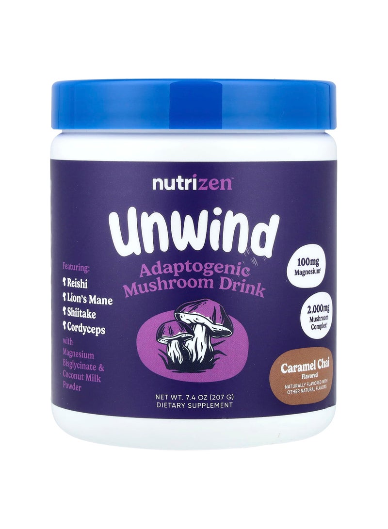 Nutricost Nutrizen™, Unwind, Adaptogenic Mushroom Drink, Caramel Chai, 7.4 oz (207 g)