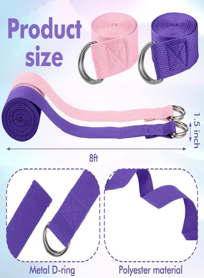 Jexine 6 Pcs Yoga Block and Strap Set 4 Pcs 9 x 6 x 3 Inches EVA Foam Pilates Block 2 Pcs Cotton Yoga Strap for Beginners Experienced Pilates Fitness Stretching - Image 3