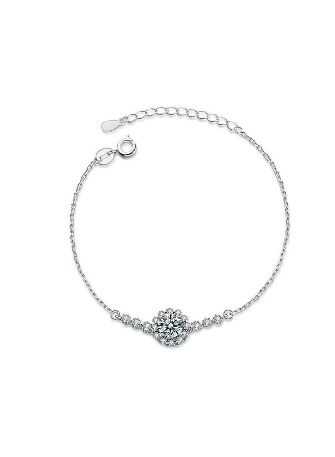 Live Broadcast Popular Imitation Moissanite Round Zircon Baby's Breath Bracelet Valentine's Day Gift elry Niche