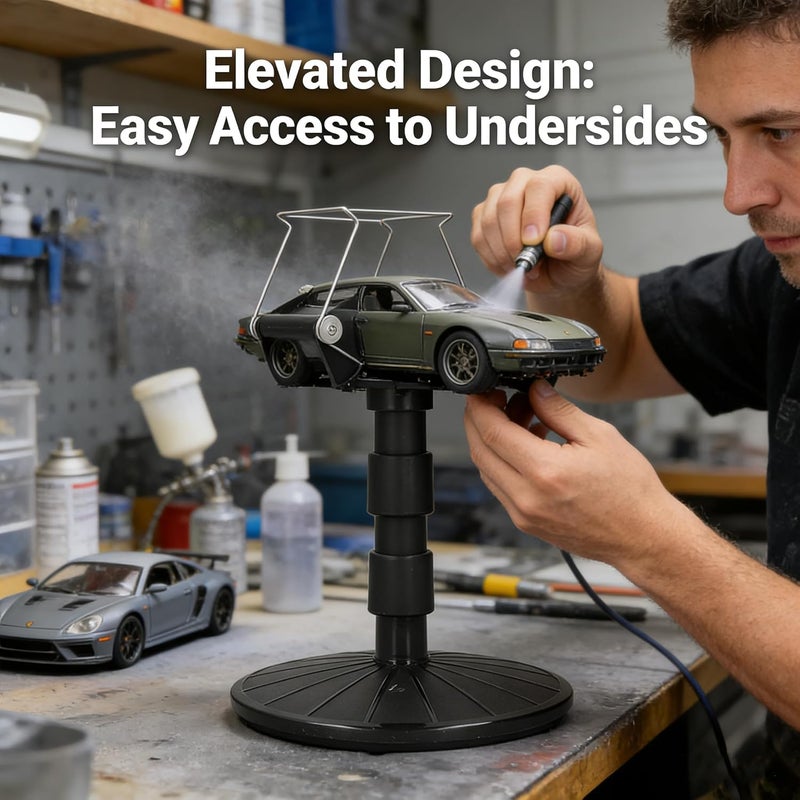 ZJchao Adjustable Rotating Paint Rack for Model Painting - Turntable Stand with 360 Degree Rotation, Adjustable Height, ABS Material, Spraying & Elevating - Image 2
