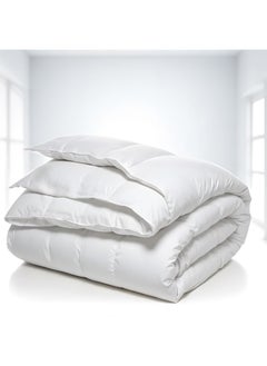 Duvet White Hotel Luxury Microfiber Advanced Sanitation Technology Comforter Super Soft Lightweight Bedding Style Bedroom Duvet Comfortable Breathable Sleep Hypoallergenic (220X240Cm)