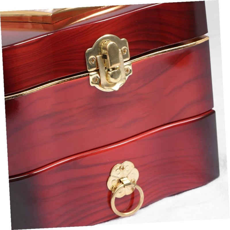 Creative Music Jewelry Box With Dancing Ballerina Figurine Red Jewelry Storage Container For Girls - Image 4