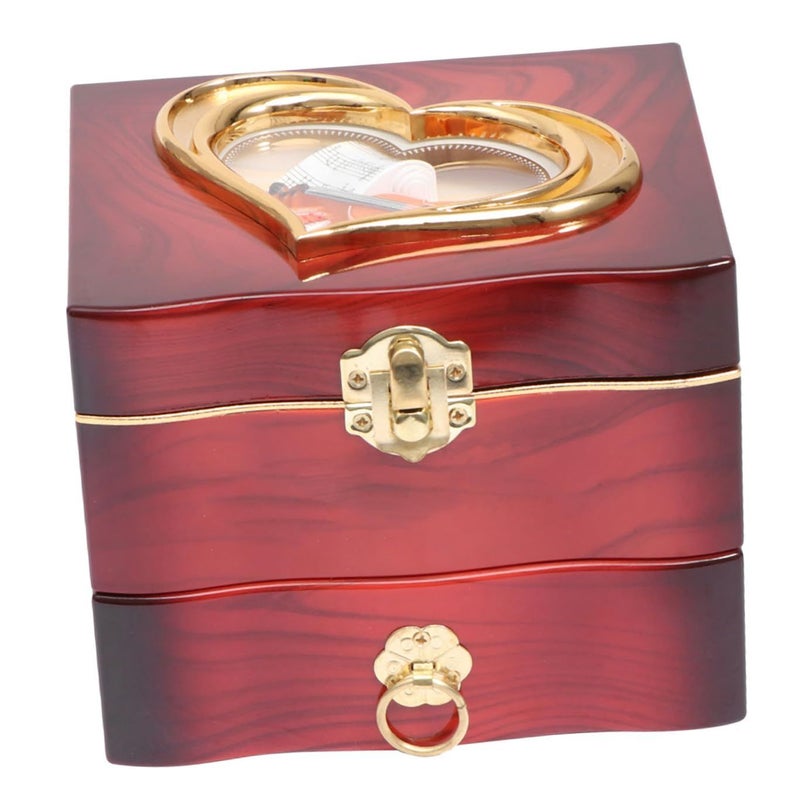 Creative Music Jewelry Box With Dancing Ballerina Figurine Red Jewelry Storage Container For Girls - Image 2