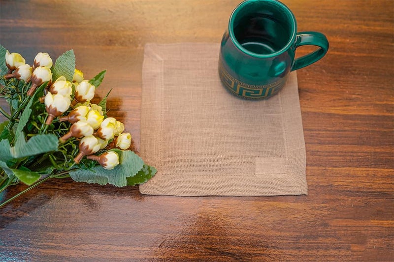 Cloud Fino Pure Linen Cocktail Napkin 6x6 Set of 12 100 French Flax Stone Washed for Softness Zigzag Stich Small Cloth Beverage Party Bar Coffee Dessert Wedding Napkin CoasterLight Natural - Image 3