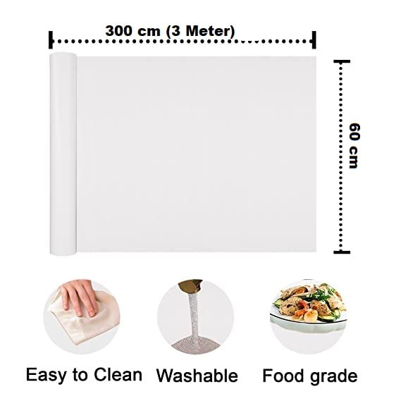 KayJen solid EVA Anti Slip Shelf Mat/Sheet for Fridge, Kitchen, Drawer, Shelf Liner 60 cm X 3 m Transparent - Image 2