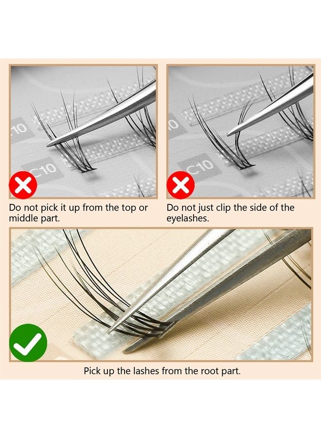 SIMER 4 Types Individual Lashes 220 Clusters Lashes Natural Look 6-11mm Eyelash Extension Kit with Fishtail Lash ＆ A Type False Eyelashes ＆ Bottom Lashes for Make Up DIY - Image 5
