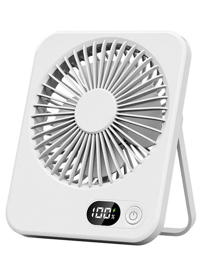 Desk Fan Battery Operated Fan Rechargeable 180°Tilt Folding Personal Fan Ultra Quiet Small Portable 3 Speed Adjustable Strong Wind Fan For Office Bedroom Home Desktop Camping (White)