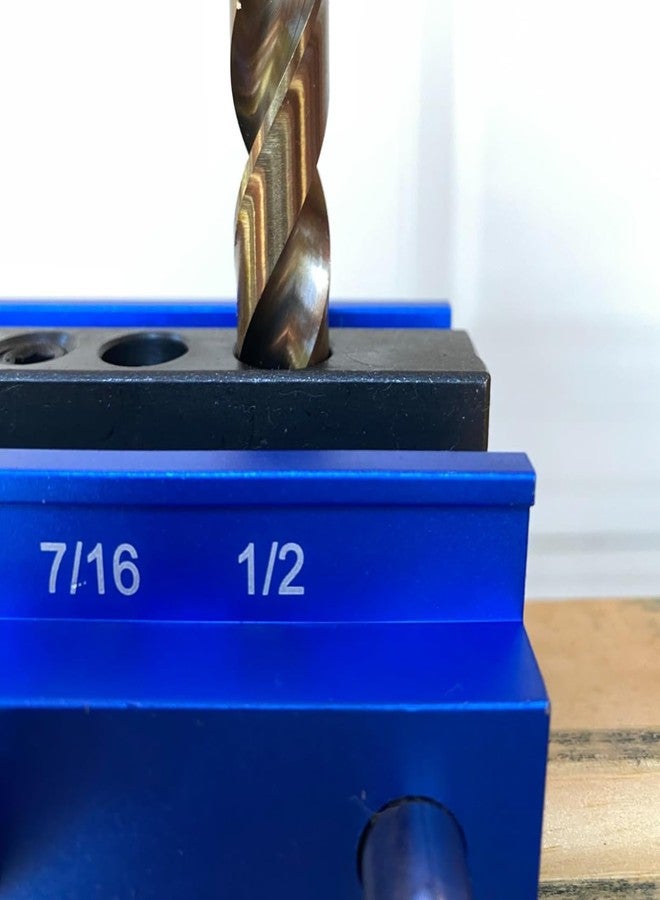 Zalaxt Self Centering Doweling Jig Kit, Adjustable Width Dowel Jig for Straight Holes with 6PCS Drill Bushings Blue - Image 5