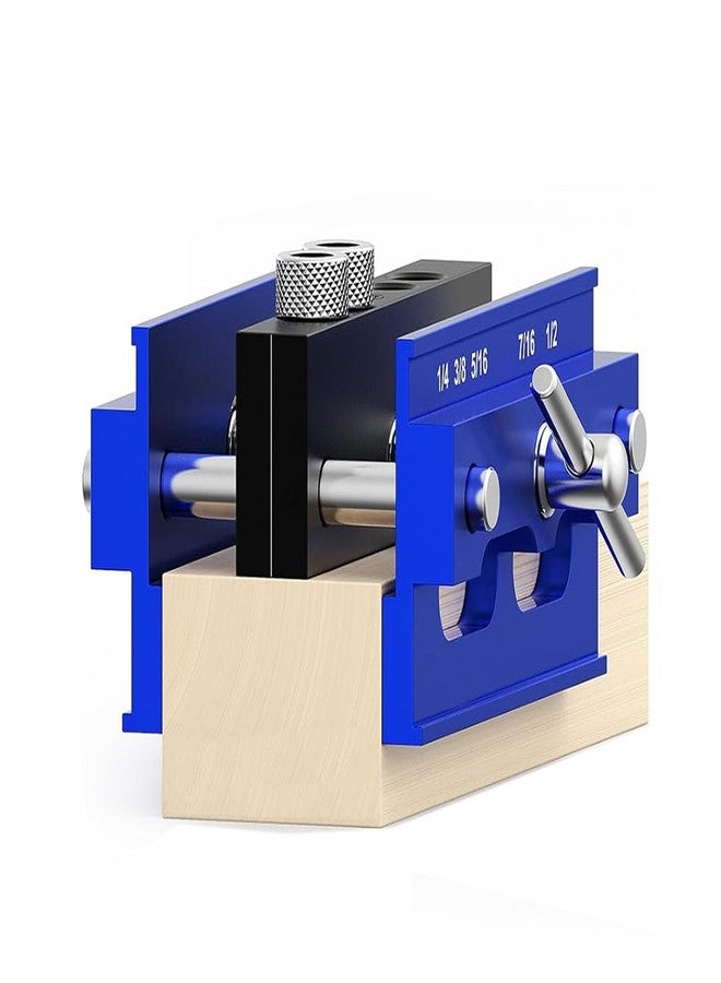 Zalaxt Self Centering Doweling Jig Kit, Adjustable Width Dowel Jig for Straight Holes with 6PCS Drill Bushings Blue - Image 3