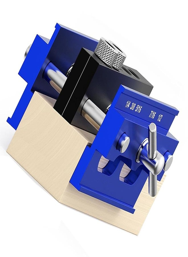 Zalaxt Self Centering Doweling Jig Kit, Adjustable Width Dowel Jig for Straight Holes with 6PCS Drill Bushings Blue - Image 4