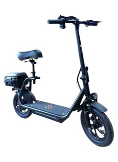 Electric Scooter with Extra Seat and Storage Box | Electric Scooter for Adults | Electric Scooter with Two Seats | Foldable Electric Scooter | 48V Voltage | 500W Motor | Front and Rear Lights | Shock Absorption Suspension | Storage Box | Extra Seat for Passenger | Weight Capacity 120 KG | 12-Inch Tires