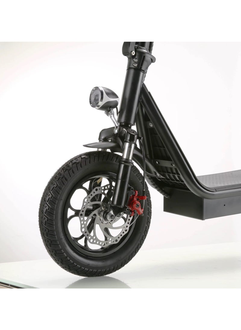 Niyazi - Electric Scooter with Extra Seat and Storage Box | Electric Scooter for Adults | Electric Scooter with Two Seats | Foldable Electric Scooter | 48V Voltage | 500W Motor | Front and Rear Lights | Shock Absorption Suspension | Storage Box | Extra Seat for Passenger | Weight Capacity 120 KG | 12-Inch Tires - Image 1