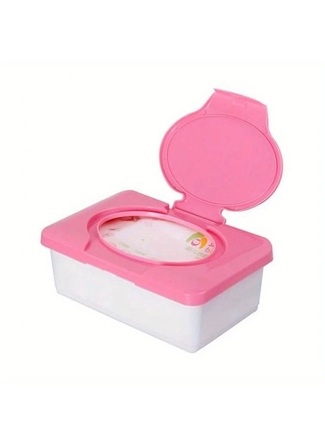 Pink Wet Tissue Storage Box Wipes Dispenser Case With Lid For Bathroom Living Room - Image 1