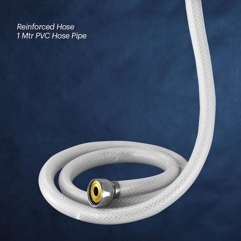 Johnson Bathrooms Wavy Health Faucet Abs Premium Jet Spray for Toilet AntiCorrosion Hand with 1 Mtr Flexible Hose Wall Hook Yr Warranty S0948Camz Chrome Colour - Image 5
