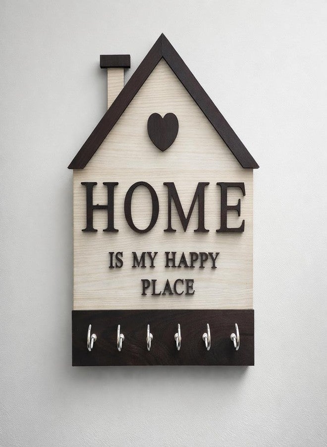 Noblenest Home Designer Wooden Key Holder with 6 Hooks | Decorative Wall Mounted Key Holder for Home, Entrance & Office I Living Room Wall Decor I Decorative Items for Home Decor - Image 5