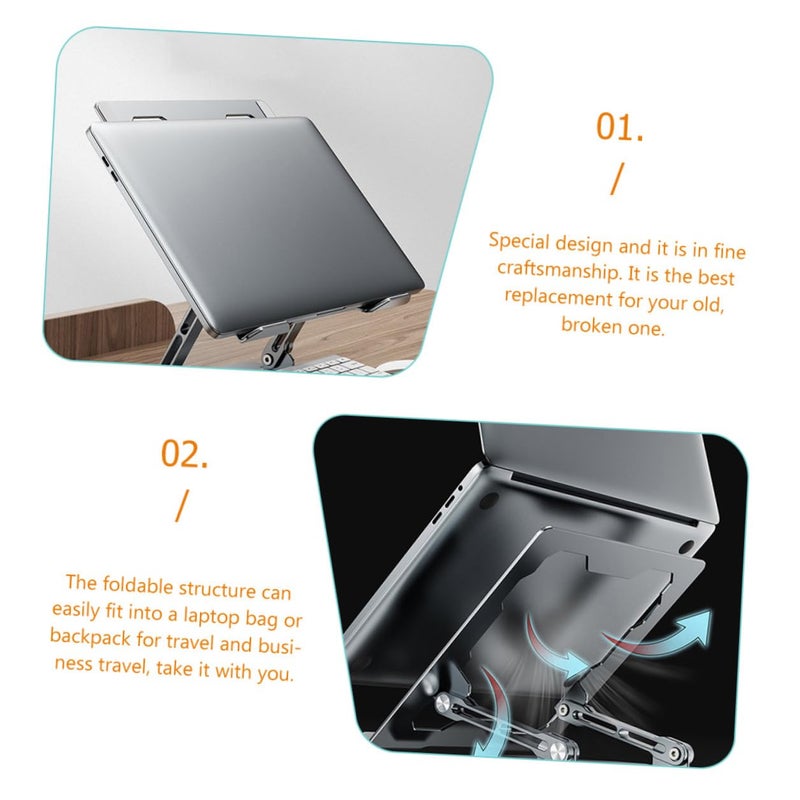 Adjustable Aluminum Alloy Laptop Stand Desktop Riser with Cooling Support - Image 4
