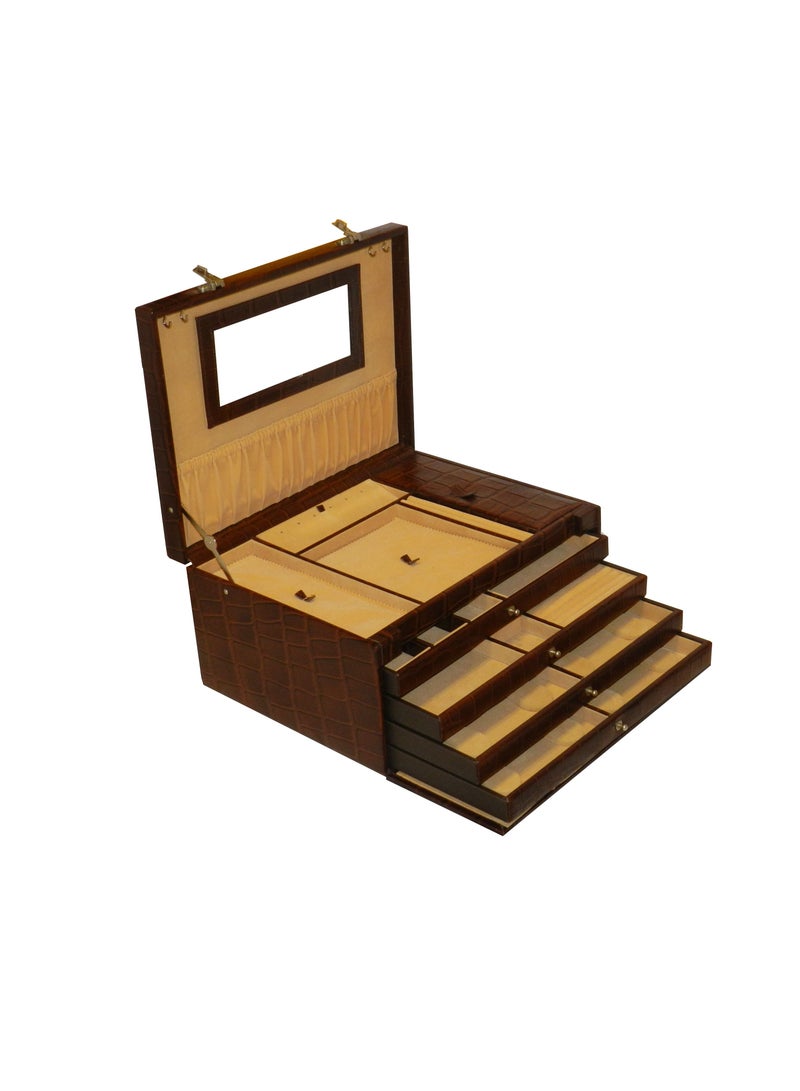 LAVERI LEATHER Laveri Jewellery Box Ring Necklace Earring Bracelet Storage Box Leather Multifunction Jewelry Organizer Box  - Image 1