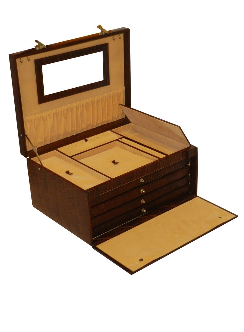 LAVERI LEATHER Laveri Jewellery Box Ring Necklace Earring Bracelet Storage Box Leather Multifunction Jewelry Organizer Box  - Image 3