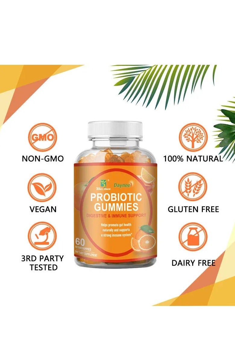 ديني علكات البروبيوتيك، الهضم والتمثيل الغذائي، البروبيوتيك، البريبايوتكس، النباتات والفيتامينات، مكمل غذائي لدعم الصحة 60 علكة - Image 2