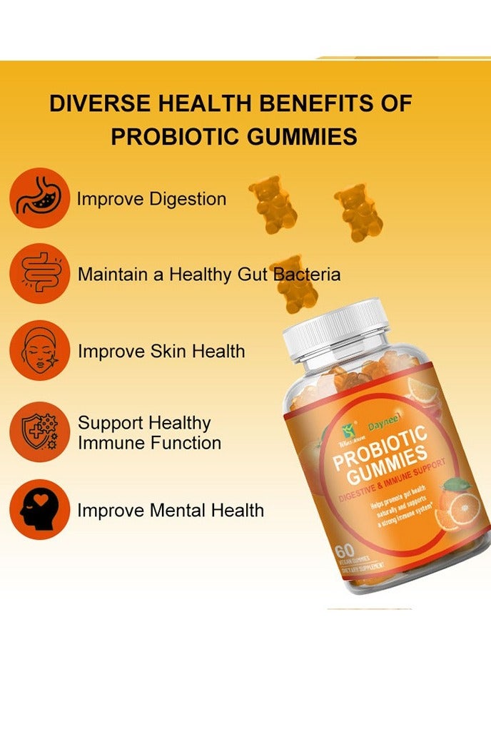 ديني علكات البروبيوتيك، الهضم والتمثيل الغذائي، البروبيوتيك، البريبايوتكس، النباتات والفيتامينات، مكمل غذائي لدعم الصحة 60 علكة - Image 5
