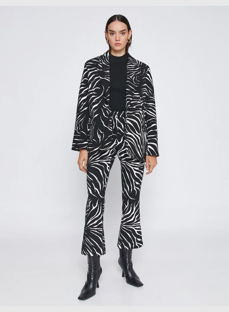 KOTON Zebra Patterned Blazer Jacket