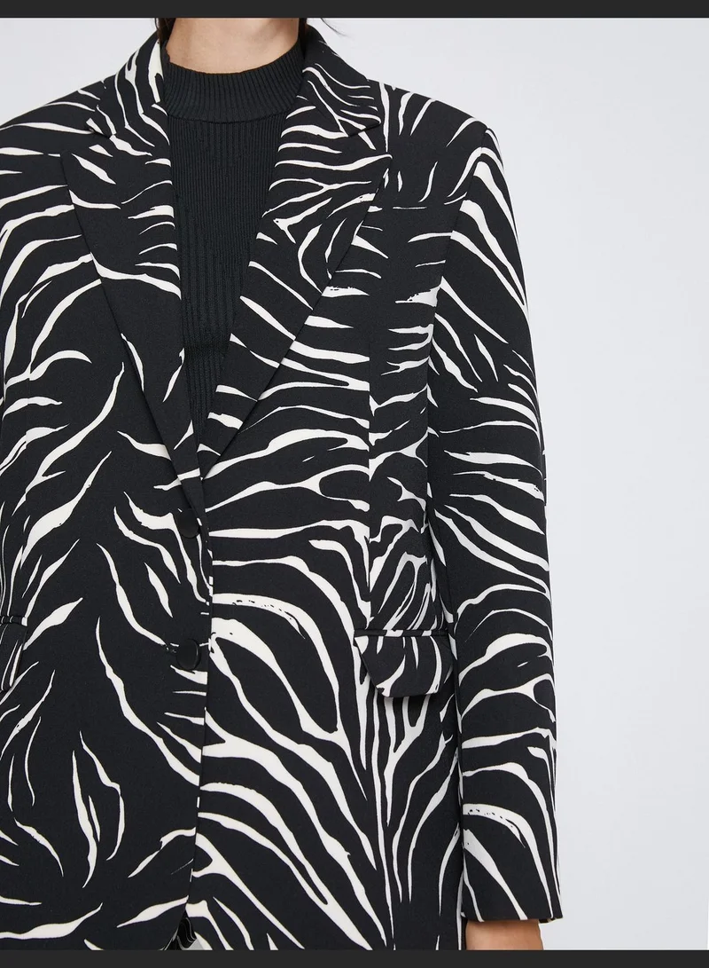 KOTON Zebra Patterned Blazer Jacket