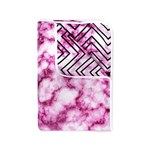 Divine Casa 120 GSM Microfiber Single Dohar | Soft & Lightweight Throw Blanket | Cozy & Breathable | All-Season Comfort | 210 x 140 CM | Marble Pattern | Pink Marble - Image 1