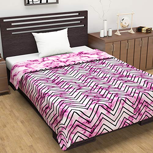 Divine Casa 120 GSM Microfiber Single Dohar | Soft & Lightweight Throw Blanket | Cozy & Breathable | All-Season Comfort | 210 x 140 CM | Marble Pattern | Pink Marble - Image 3